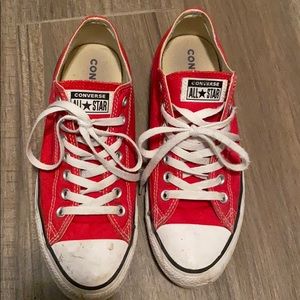 Red low top converse size 8.5 men’s